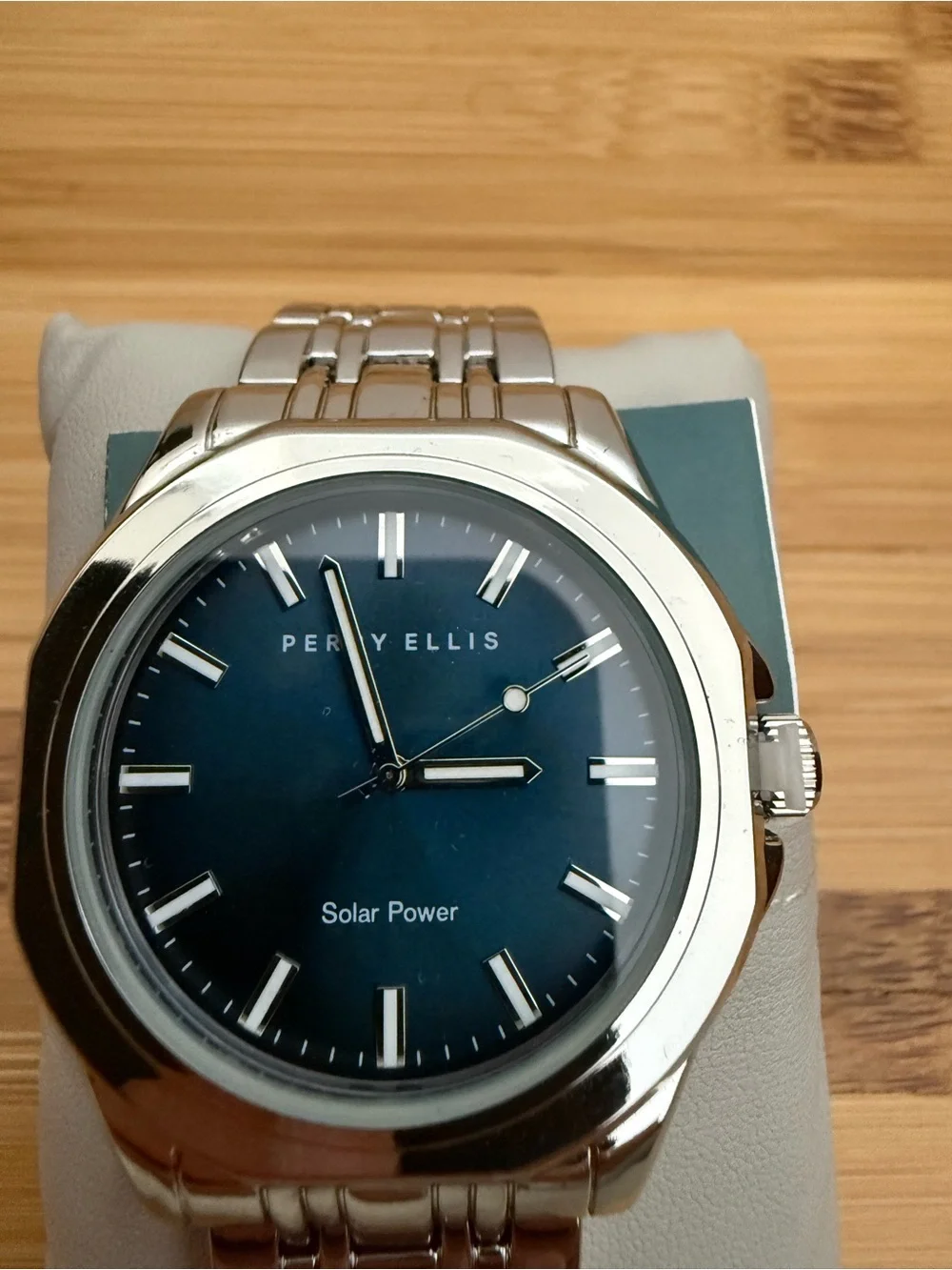 Perry Ellis Men’s Stainless Steel Watch with Blue Dial